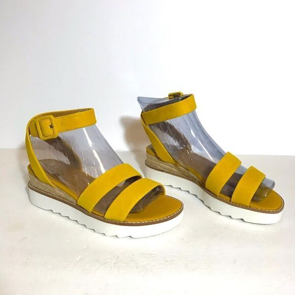 Franco Sarto Connolly Suede Ankle Strap Wedges Sandals - Picture 1 of 9